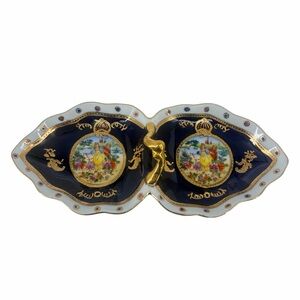 Sevres Style Cobalt Blue & Gold Vanity Tray